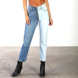 Revice Yin Yang Tokyo Wash Crops Full Zip 2 Toned Jeans Size 26